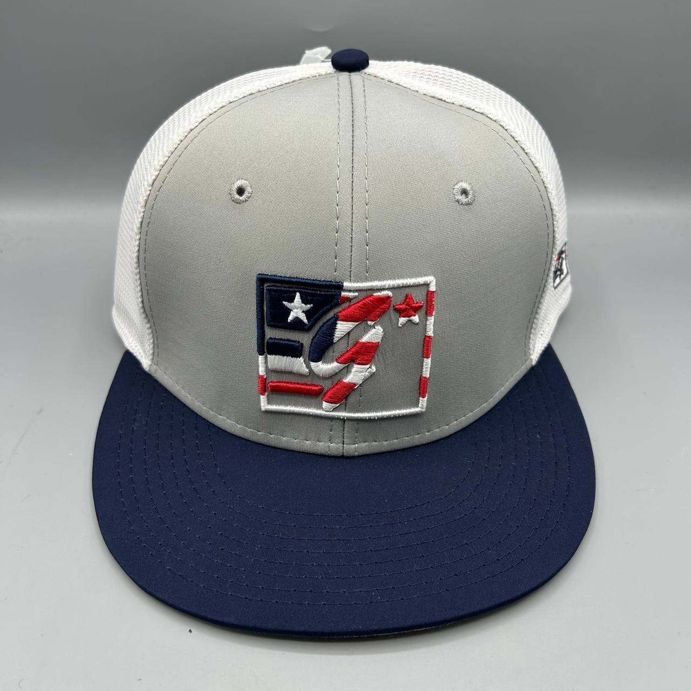 The Game Pro Logo Hat Men Small Gray Blue Embroidered Fitted Cap New S